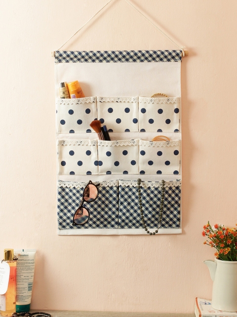 

Cortina Unisex Off-White and Grey Polka Print Handbag Organiser