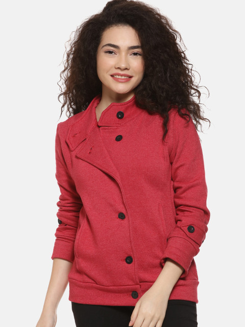 

Campus Sutra Women Maroon Solid Tailored Jacket