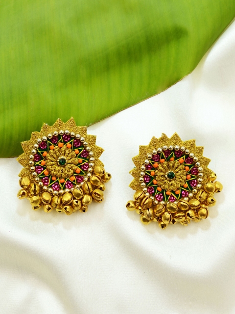 

Krafted with Happiness Gold-Toned Floral Drop Earrings