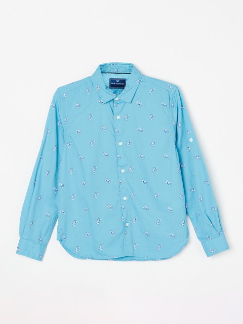 

Fame Forever by Lifestyle Boys Blue Slim Fit Printed Casual Shirt