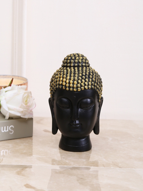 

TAYHAA Black & Gold-Toned Resin Buddha Head Showpiece