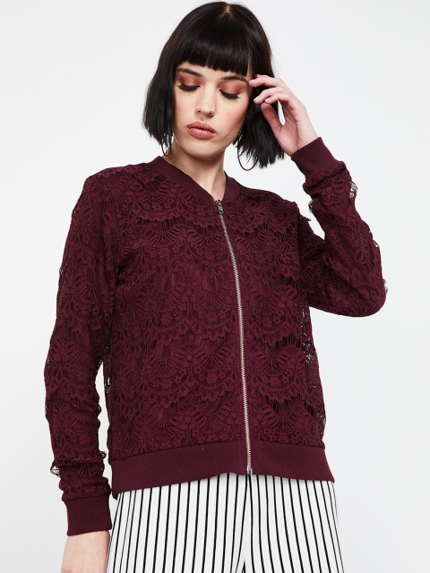 

Bossini Women Burgundy Solid Jacket
