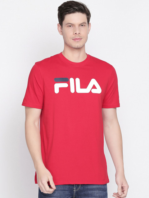 

FILA Men Red Printed Round Neck T-shirt