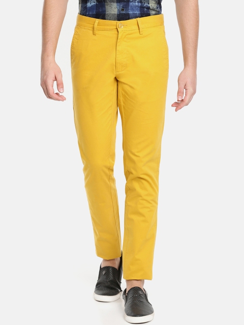 

JDC Men Yellow Regular Fit Solid Regular Trousers