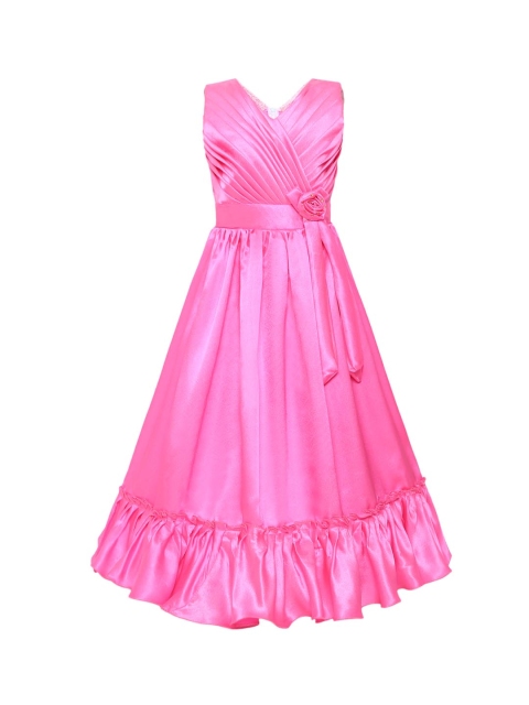 

Aarika Girls Solid Pink Maxi Dress