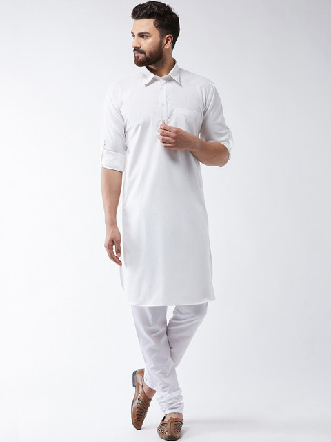 

SOJANYA Men Off-White Solid Kurta with Churidar