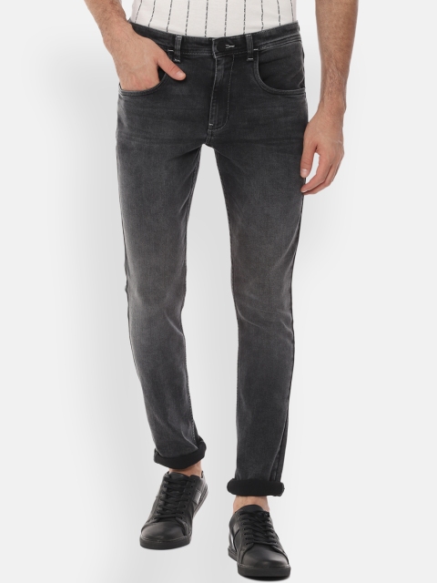 

V Dot Men Charcoal Black Skinny Fit Mid-Rise Clean Look Stretchable Jeans