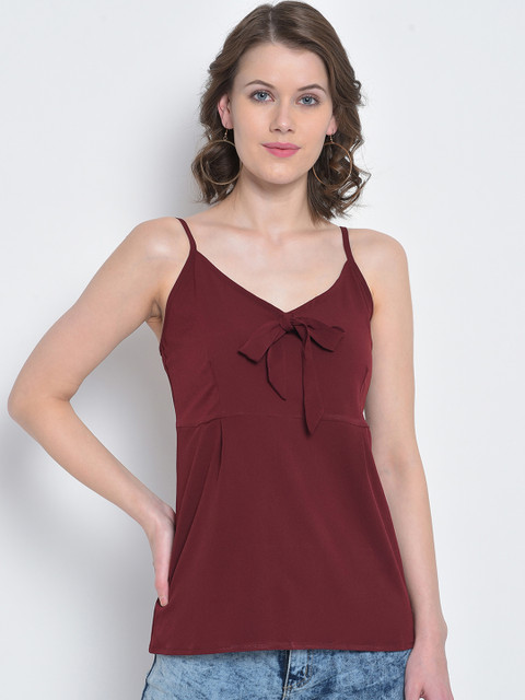 

Mayra Women Maroon Solid Top