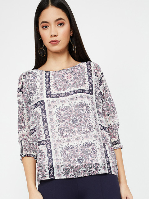 

CODE by Lifestyle Women Off-White Printed Top