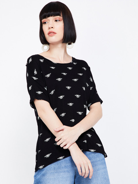 

Fame Forever by Lifestyle Women Black Printed Top