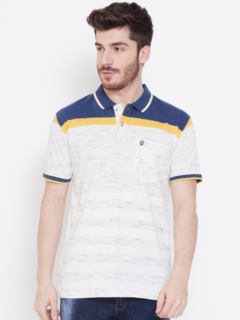

Duke Men Blue Colourblocked Polo Collar T-shirt