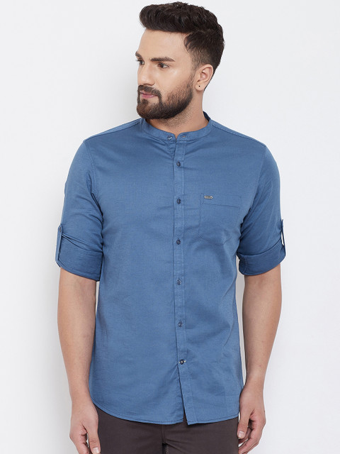 

Canary London Men Blue Smart Slim Fit Solid Casual Shirt