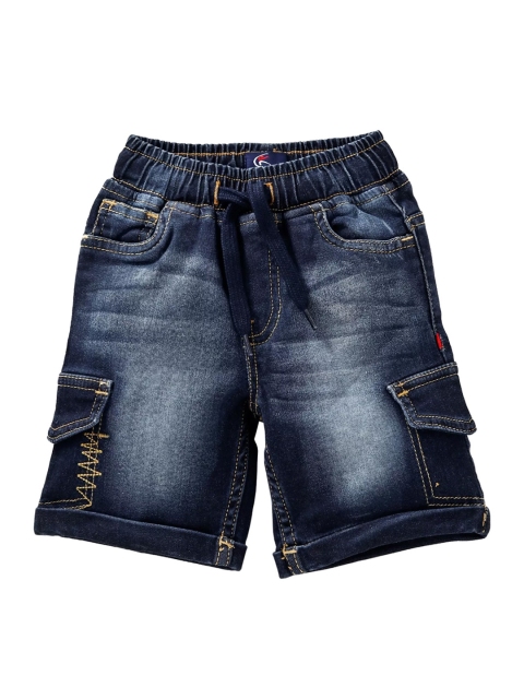 

KiddoPanti Boys Blue Washed Regular Fit Denim Shorts