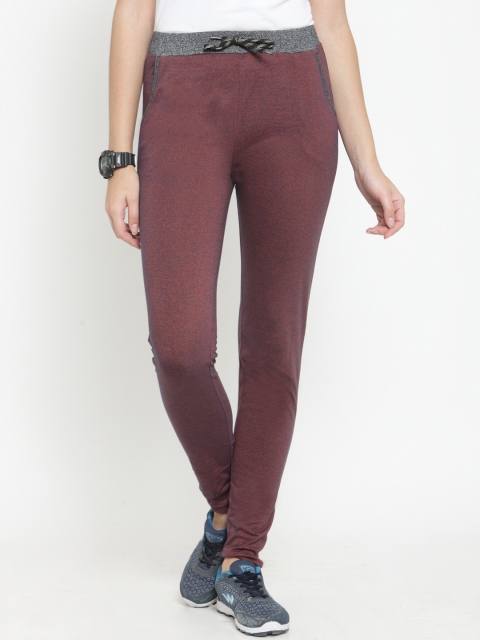 

Boston Club Women Orange & Navy Blue Solid Slim-Fit Trackpants, Coral