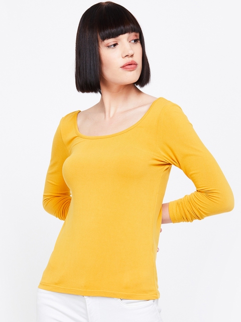 

CODE by Lifestyle Women Mustard Yellow Solid Knitted Top