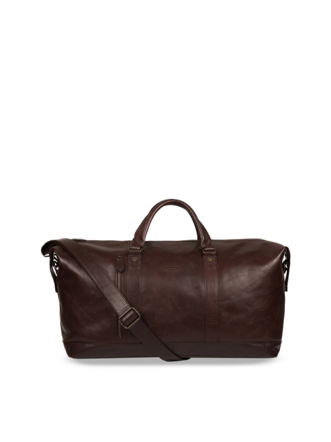 

PURE LUXURIES LONDON Men Coffee Brown Conkca Genuine Leather Gerson Duffel Bag