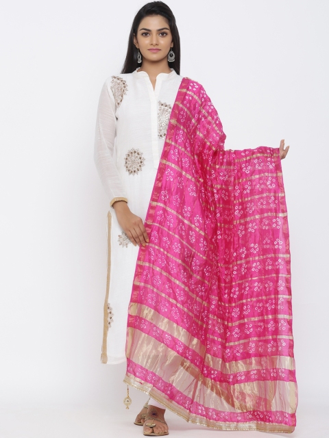 

SOUNDARYA Pink Printed Dupatta