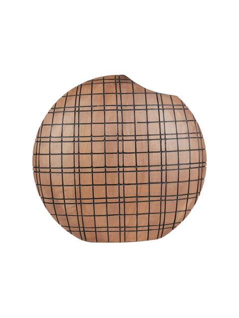 

Living Essence Brown Cellini Chequered Flat SphereFlower Vase