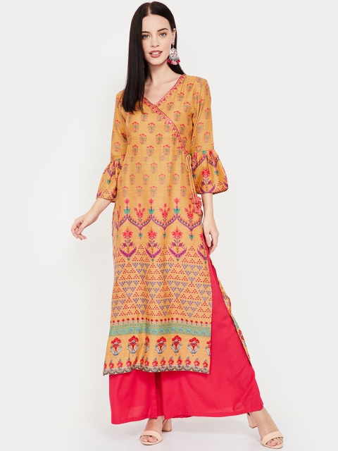 

Melange by Lifestyle Women Mustard & Red Printed A-Line Kurta