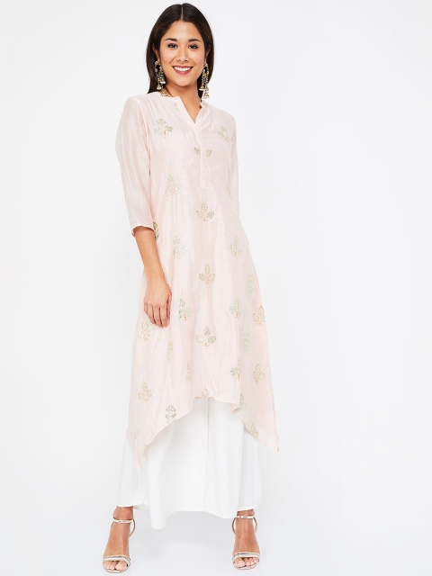 

Melange by Lifestyle Women Pink Embroidered A-Line Kurta