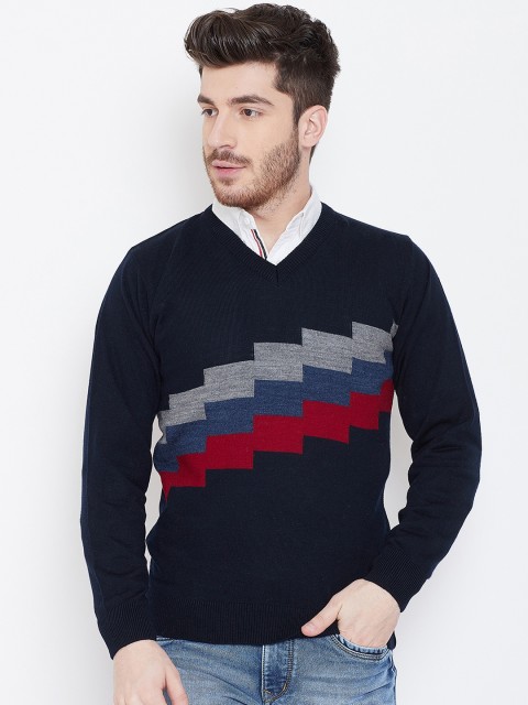 

Duke Men Blue Printed Sweater