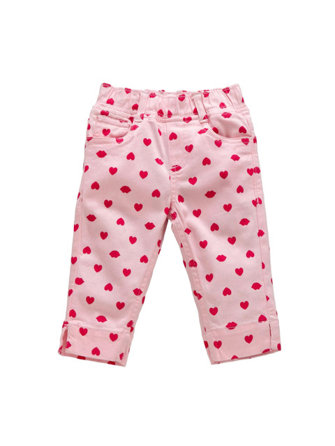 

KiddoPanti Girls Pink Printed Jeggings