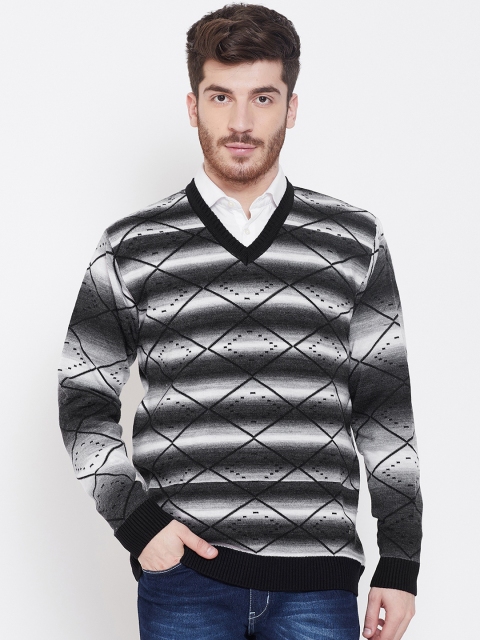 

Duke Men Black & Grey Checked Sweater