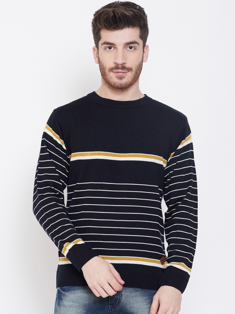 

Duke Men Blue & Yellow Striped Sweater
