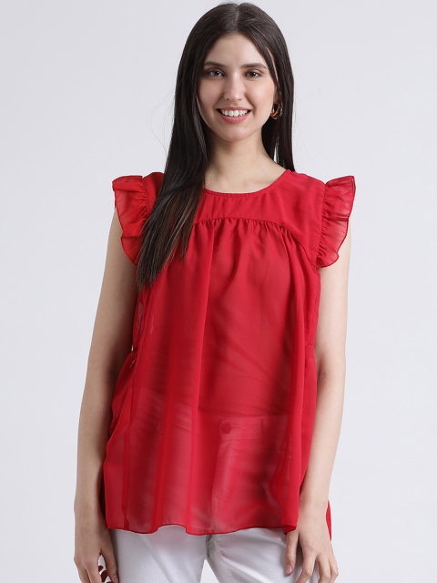 

AkaAyu Women Red Solid Top