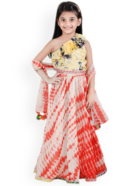 

LilPicks Red Ready to Wear Lehenga & Blouse with Dupatta