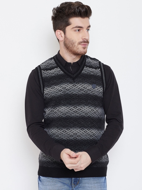 

Duke Men Black & Grey Printed Sweater Vest