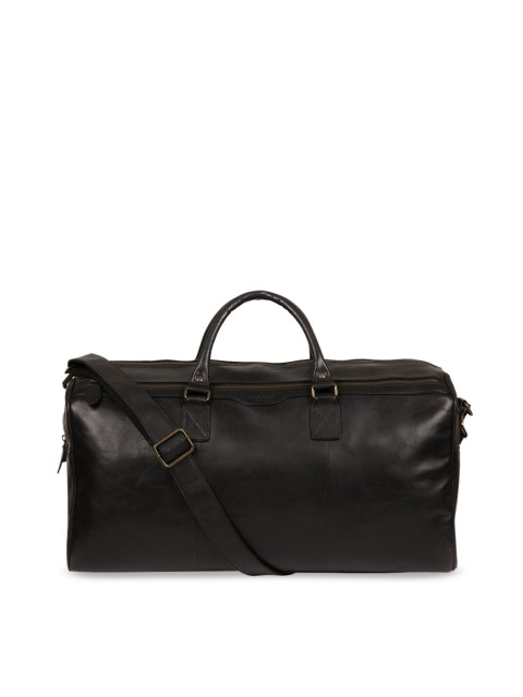 

PURE LUXURIES LONDON Men Black Conkca Collection Genuine Leather Edu Duffel Bag