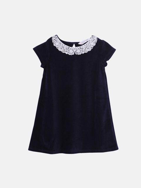 

Beebay Girls Solid Navy Blue A-Line Dress