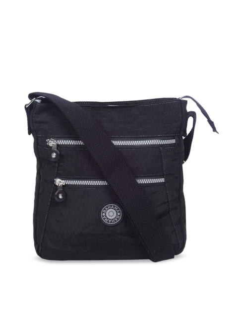 

BAHAMA Crinkle Range Unisex Black Solid Messenger Bag