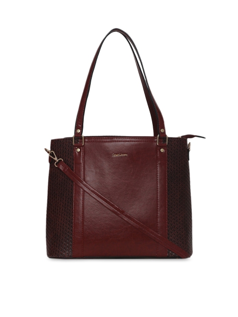 

David Jones Women Maroon Textured Shoulder Bag