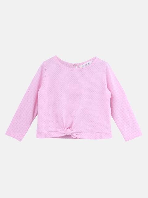

Beebay Girls Pink Printed A-Line Pure Cotton Top