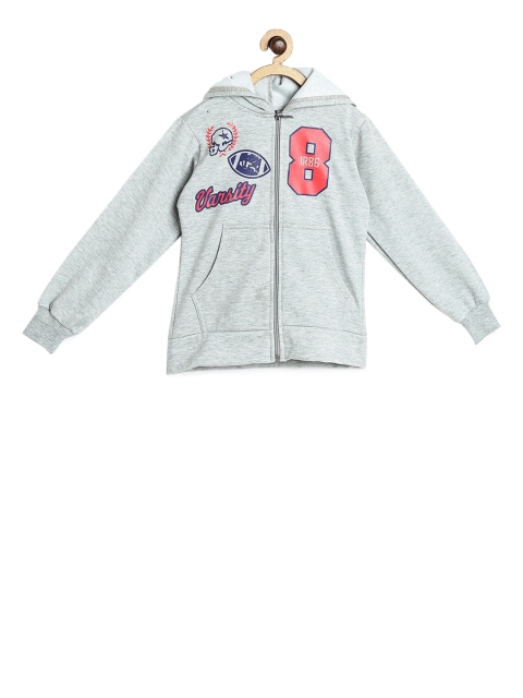 

SWEET ANGEL Girls Grey Printed Hooded Sweatshirt