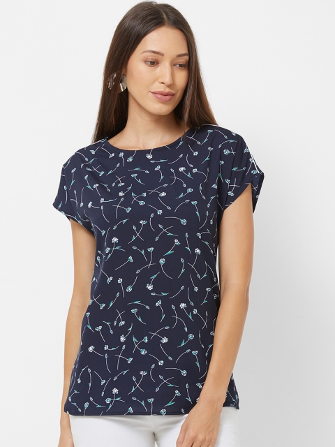 

The Beach Company Women Blue Printed Top