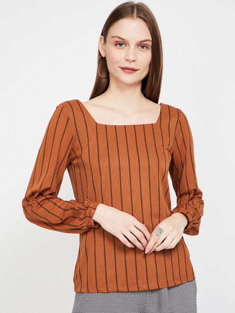 

CODE by Lifestyle Women Rust And Black Striped Top