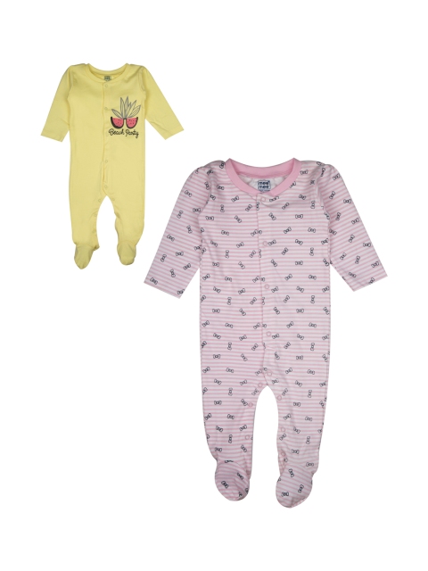 

Mee Mee Infant Girls Multicoloured Set of 2 Rompers, Pink