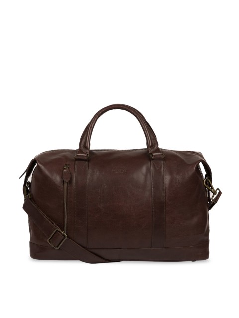 

PURE LUXURIES LONDON Men Coffee Brown Conkca Genuine Leather Rivellino Duffel Bag