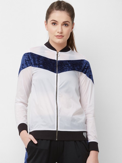 

Imagica Women White Colourblocked Lightweight Bomber Jacket