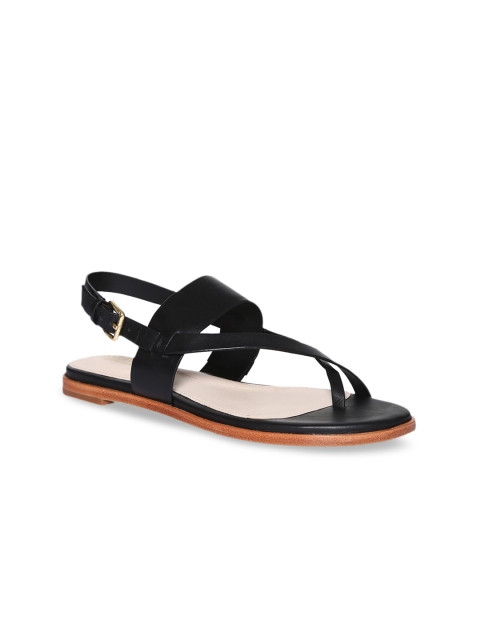 

Cole Haan Women Black Solid Leather Open Toe Flats