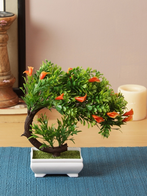 

House of Accessories Green & Orange Artificial Plant With Pot