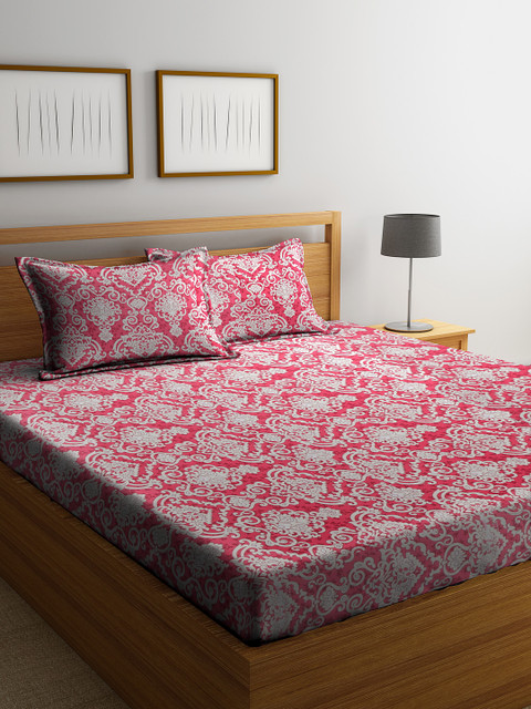 

Cortina Multicoloured Ethnic Motifs 144 TC Cotton 1 Queen Bedsheet with 2 Pillow Covers, Multi