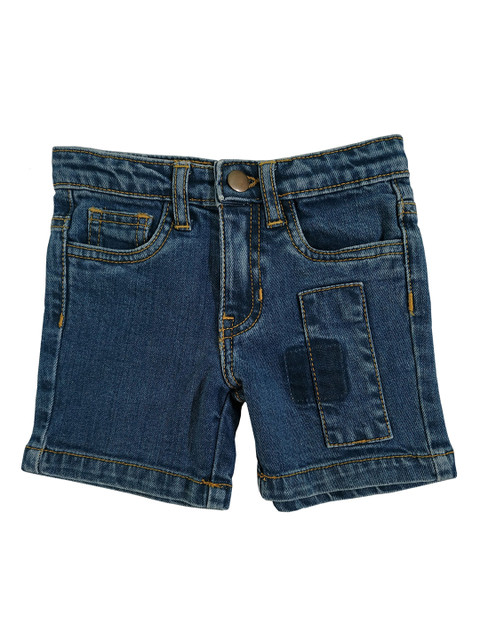 

KiddoPanti Boys Blue Solid Regular Fit Denim Shorts