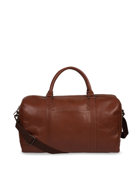 

PURE LUXURIES LONDON Men Brown Conkca Collection Genuine Leather Orton Duffel Bag
