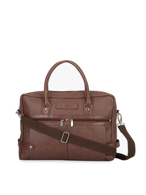 

yelloe Men Brown Solid Laptop Bag