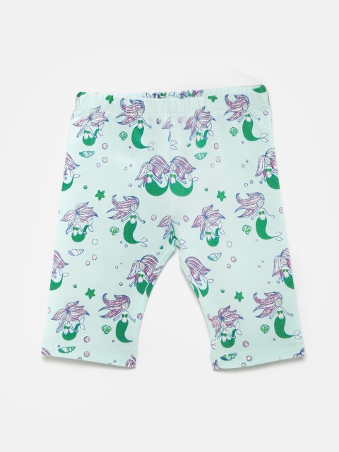

Nauti Nati Girls Mint Green Printed Leggings
