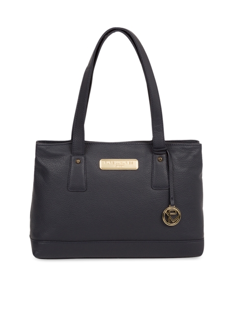 

PURE LUXURIES LONDON Women Navy Blue Solid Genuine Leather Kate Handbag